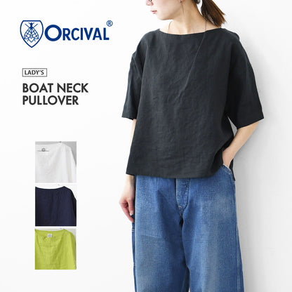 ORCIVAL[オーチバル・オーシバル] W BOAT NECK PULLOVER [OR-B0388YLM] ボートネックプルオーバー [2026SS]