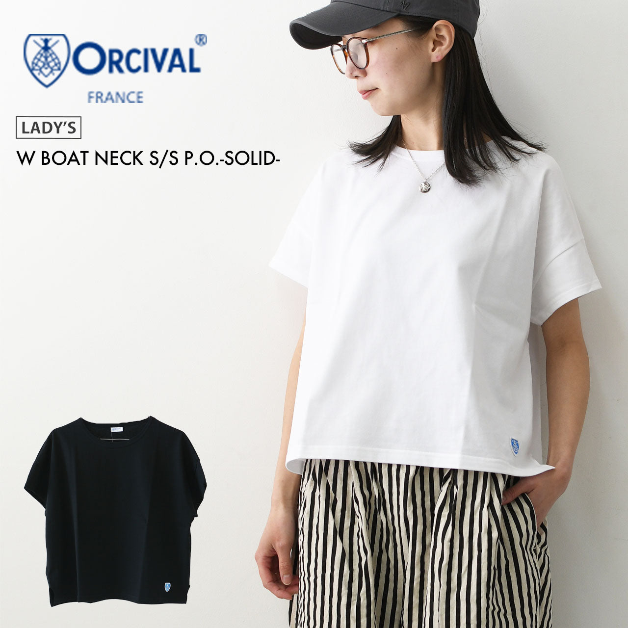 ORCIVAL [オーチバル・オーシバル] W BOAT NECK S/S P.O.-SOLID- [OR-C0335BFJ-S] ボートネックS/S P.O [2026SS]