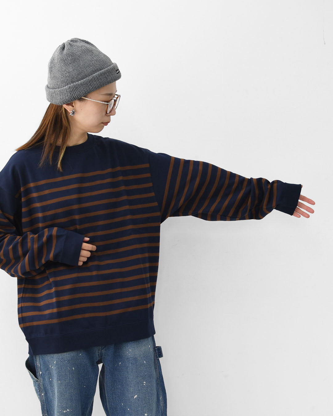 ORCIVAL [オーチバル・オーシバル] PNB L/S SWEAT  [OR-C0344PNB]  PNB ロングスリーブ スエット・パネルボーダーカットソー [2025AW]