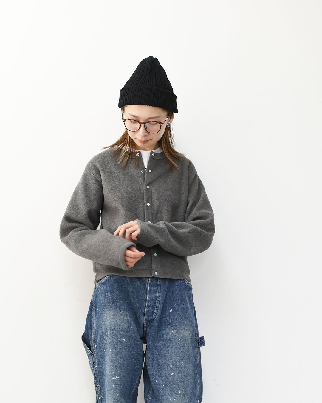 ORCIVAL [オーチバル・オーシバル] W CREW NECK CARDIGAN [OR-C0378EFC] クルーネックカーディガン・カーディガン・フリース素材・フリースカーディガン・クルーネック・LADY'S [2025AW]