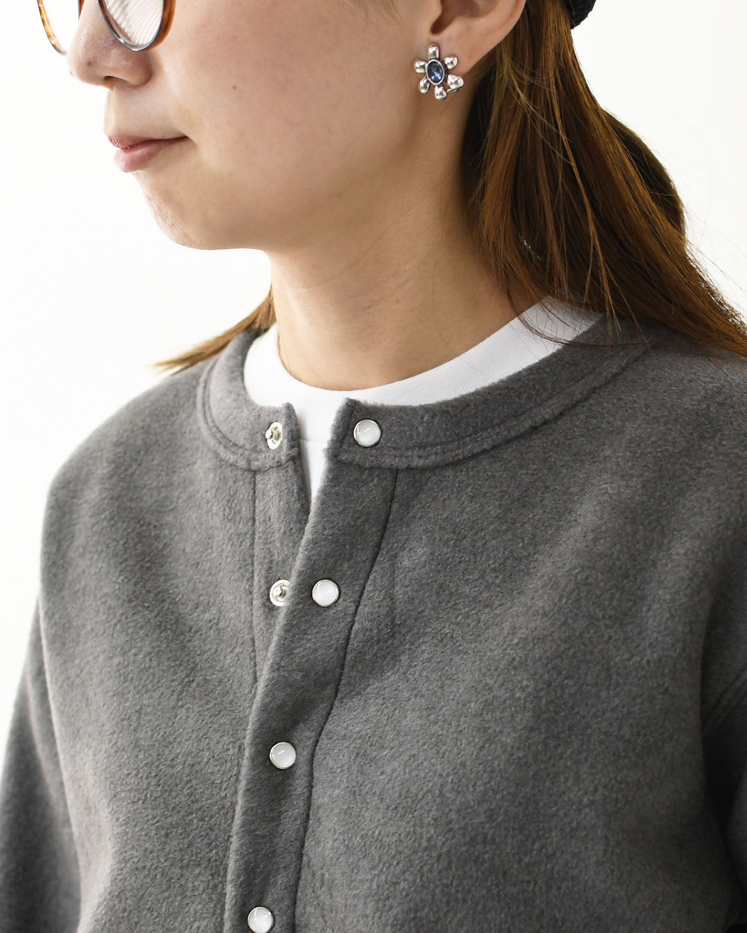 ORCIVAL [オーチバル・オーシバル] W CREW NECK CARDIGAN [OR-C0378EFC] クルーネックカーディガン・カーディガン・フリース素材・フリースカーディガン・クルーネック・LADY'S [2025AW]