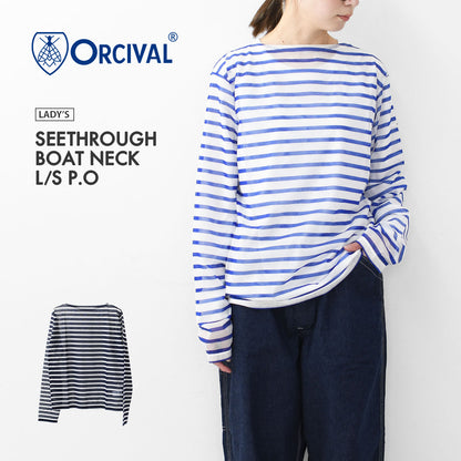 ORCIVAL [オーチバル・オーシバル] W SEETHROUGH BOAT NECK L/S P.O [OR-C0461STJ] シースルーボートネックロングスリーブプルオーバー [2025SS]