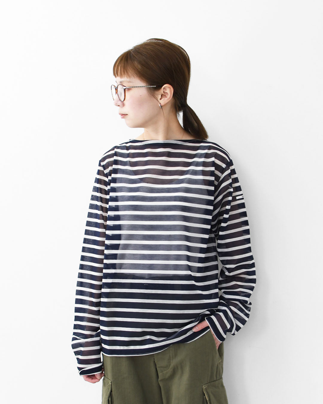ORCIVAL [オーチバル・オーシバル] W SEETHROUGH BOAT NECK L/S P.O [OR-C0461STJ] シースルーボートネックロングスリーブプルオーバー [2026SS]