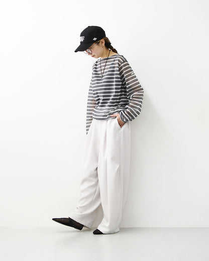 ORCIVAL [オーチバル・オーシバル] W SEETHROUGH BOAT NECK L/S P.O [OR-C0461STJ] シースルーボートネックロングスリーブプルオーバー [2026SS]