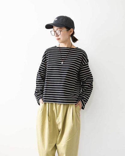ORCIVAL [オーチバル・オーシバル] W BOAT NECK LONG SLEEVE T-shrts [OR-C554TBD] ボートネックロングスリーブTシャツ・ボーダー・ボーダーカットソー・ボーダーTシャツ・長袖Tシャツ・LADY'S [2026AW]