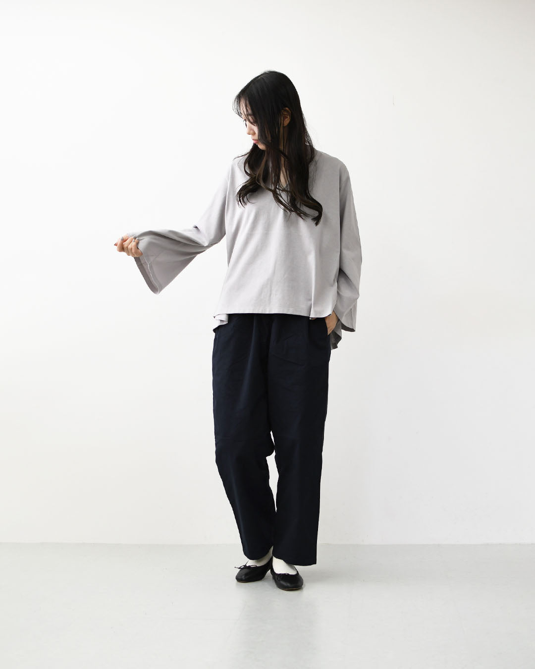 ORCIVAL [オーチバル・オーシバル] W A-LINE FLARE P.O. [OR-C0559JFD] Aラインフレアプルオーバー・コットンジャージー スキッパーネック長袖カットソー・長袖プルオーバー・LADY'S [2026AW]