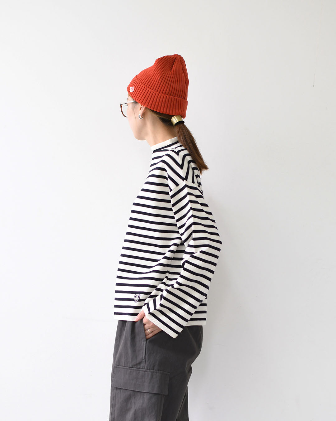 ORCIVAL [オーチバル・オーシバル] W MOCK NECK PULLOVER KNIT [OR-D0113CRA] モックネック プルオーバーニット・長袖プルオーバーニット・モックネック・ゆったりシルエット・ボーダー・LADY'S [2025AW]