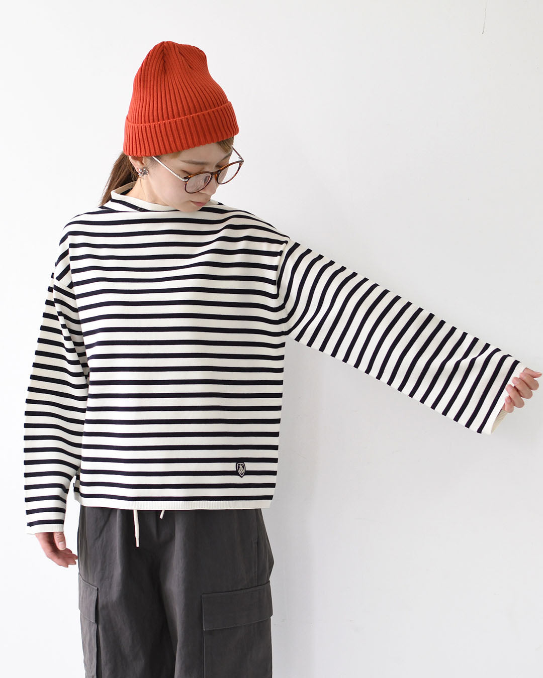 ORCIVAL [オーチバル・オーシバル] W MOCK NECK PULLOVER KNIT [OR-D0113CRA] モックネック プルオーバーニット・長袖プルオーバーニット・モックネック・ゆったりシルエット・ボーダー・LADY'S [2025AW]