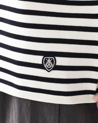 ORCIVAL [オーチバル・オーシバル] W MOCK NECK PULLOVER KNIT [OR-D0113CRA] モックネック プルオーバーニット・長袖プルオーバーニット・モックネック・ゆったりシルエット・ボーダー・LADY'S [2025AW]