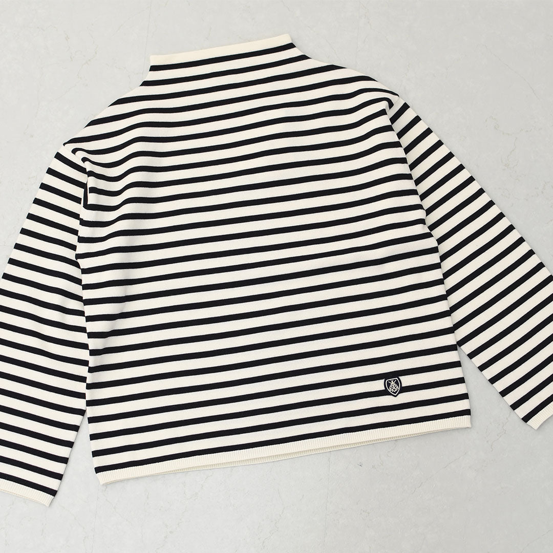 ORCIVAL [オーチバル・オーシバル] W MOCK NECK PULLOVER KNIT [OR-D0113CRA] モックネック プルオーバーニット・長袖プルオーバーニット・モックネック・ゆったりシルエット・ボーダー・LADY'S [2025AW]