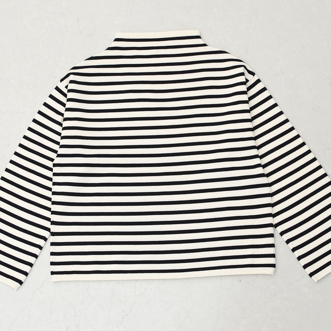 ORCIVAL [オーチバル・オーシバル] W MOCK NECK PULLOVER KNIT [OR-D0113CRA] モックネック プルオーバーニット・長袖プルオーバーニット・モックネック・ゆったりシルエット・ボーダー・LADY'S [2025AW]