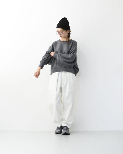 ORCIVAL [オーチバル・オーシバル] Wool Cotton 9G French Terry Knit [OR-D0119MON] ウールコットン9Gフレンチテリーニット・ニット・プルオーバーニット・ラウンドネック・ボリュームスリーブ・ドロップショルダー・LADY'S [2025AW]
