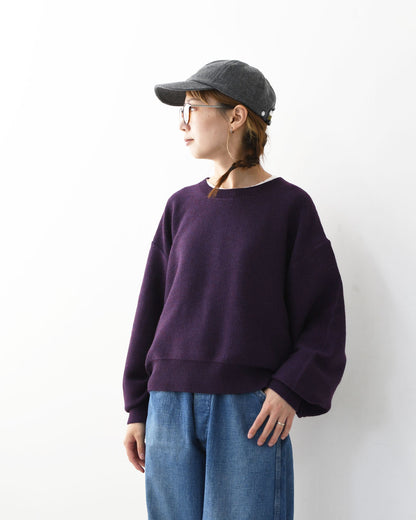 ORCIVAL [オーチバル・オーシバル] Wool Cotton 9G French Terry Knit [OR-D0119MON] ウールコットン9Gフレンチテリーニット・ニット・プルオーバーニット・ラウンドネック・ボリュームスリーブ・ドロップショルダー・LADY'S [2025AW]