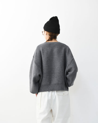 ORCIVAL [オーチバル・オーシバル] Wool Cotton 9G French Terry Knit [OR-D0119MON] ウールコットン9Gフレンチテリーニット・ニット・プルオーバーニット・ラウンドネック・ボリュームスリーブ・ドロップショルダー・LADY'S [2025AW]
