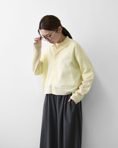 ORCIVAL [オーチバル・オーシバル] Collar Polo Knit Cardigan [OR-D0140WJQ] カラーポロニット・ニット・大きめ襟・レギュラーカラー・ドロップショルダー・ジャガード編み・キレイめ・LADY'S [2026SS]