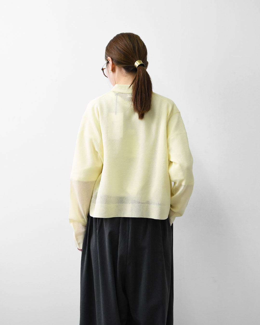 ORCIVAL [オーチバル・オーシバル] Collar Polo Knit Cardigan [OR-D0140WJQ] カラーポロニット・ニット・大きめ襟・レギュラーカラー・ドロップショルダー・ジャガード編み・キレイめ・LADY'S [2026SS]