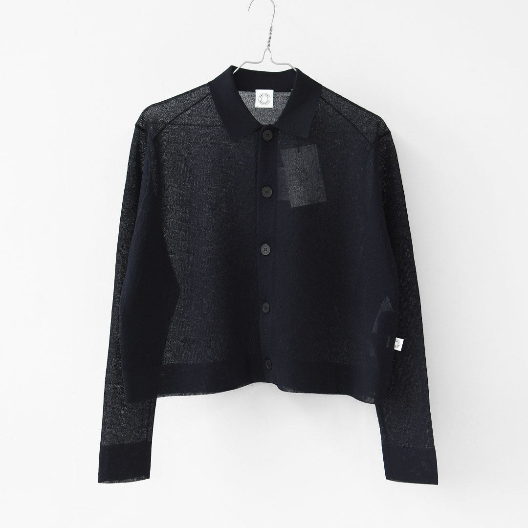 ORCIVAL [オーチバル・オーシバル] Collar Polo Knit Cardigan [OR-D0140WJQ] カラーポロニット・ニット・大きめ襟・レギュラーカラー・ドロップショルダー・ジャガード編み・キレイめ・LADY'S [2026SS]