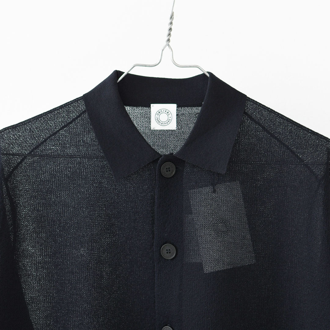 ORCIVAL [オーチバル・オーシバル] Collar Polo Knit Cardigan [OR-D0140WJQ] カラーポロニット・ニット・大きめ襟・レギュラーカラー・ドロップショルダー・ジャガード編み・キレイめ・LADY'S [2026SS]