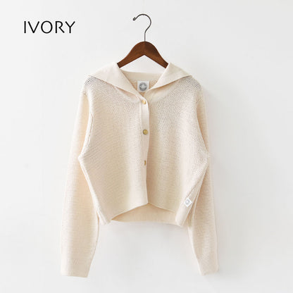 ORCIVAL [オーチバル・オーシバル] W Sailor Collar Knit Cardigan [OR-D0141SIN] セーラーカラーニットカーディガン・ニットカーディガン・セーラーカラー・カノコ編み・LADY'S [2026SS]