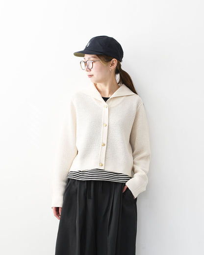 ORCIVAL [オーチバル・オーシバル] W Sailor Collar Knit Cardigan [OR-D0141SIN] セーラーカラーニットカーディガン・ニットカーディガン・セーラーカラー・カノコ編み・LADY'S [2026SS]