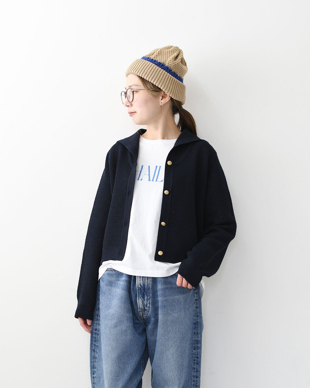 ORCIVAL [オーチバル・オーシバル] W Sailor Collar Knit Cardigan [OR-D0141SIN] セーラーカラーニットカーディガン・ニットカーディガン・セーラーカラー・カノコ編み・LADY'S [2026SS]