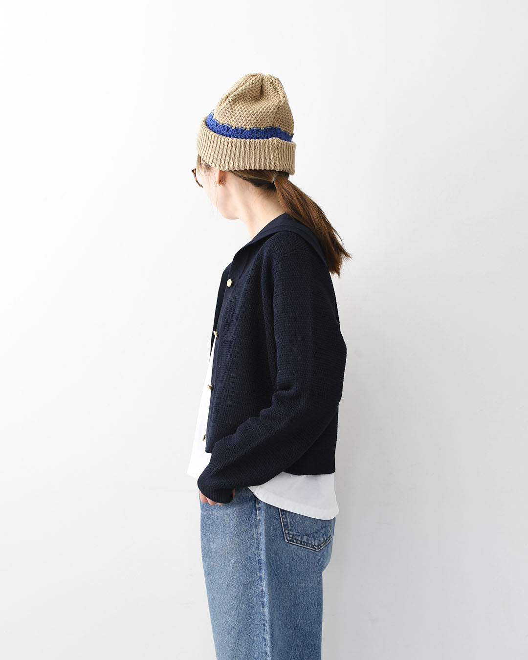 ORCIVAL [オーチバル・オーシバル] W Sailor Collar Knit Cardigan [OR-D0141SIN] セーラーカラーニットカーディガン・ニットカーディガン・セーラーカラー・カノコ編み・LADY'S [2026SS]