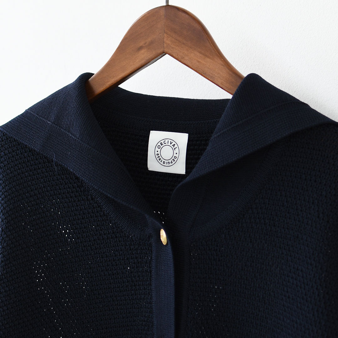 ORCIVAL [オーチバル・オーシバル] W Sailor Collar Knit Cardigan [OR-D0141SIN] セーラーカラーニットカーディガン・ニットカーディガン・セーラーカラー・カノコ編み・LADY'S [2026SS]