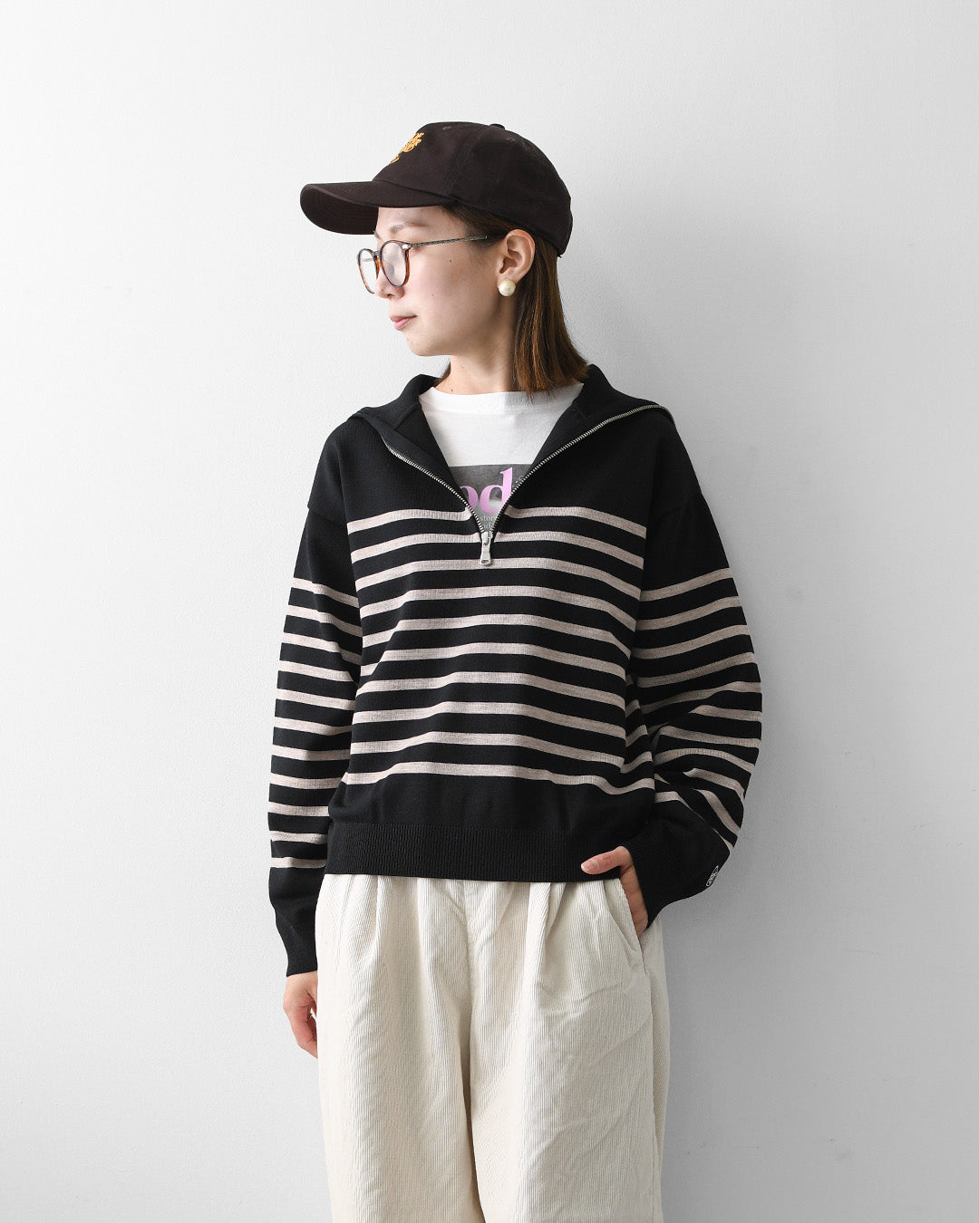 ORCIVAL [オーチバル・オーシバル] PLATING STRIPE SAILOR COLLAR PULLOVER [OR-D0146CRA] プレーティング ストライプセーラ―カラープルオーバー・セーラーニット・長袖プルオーバー・LADY'S [2026AW]