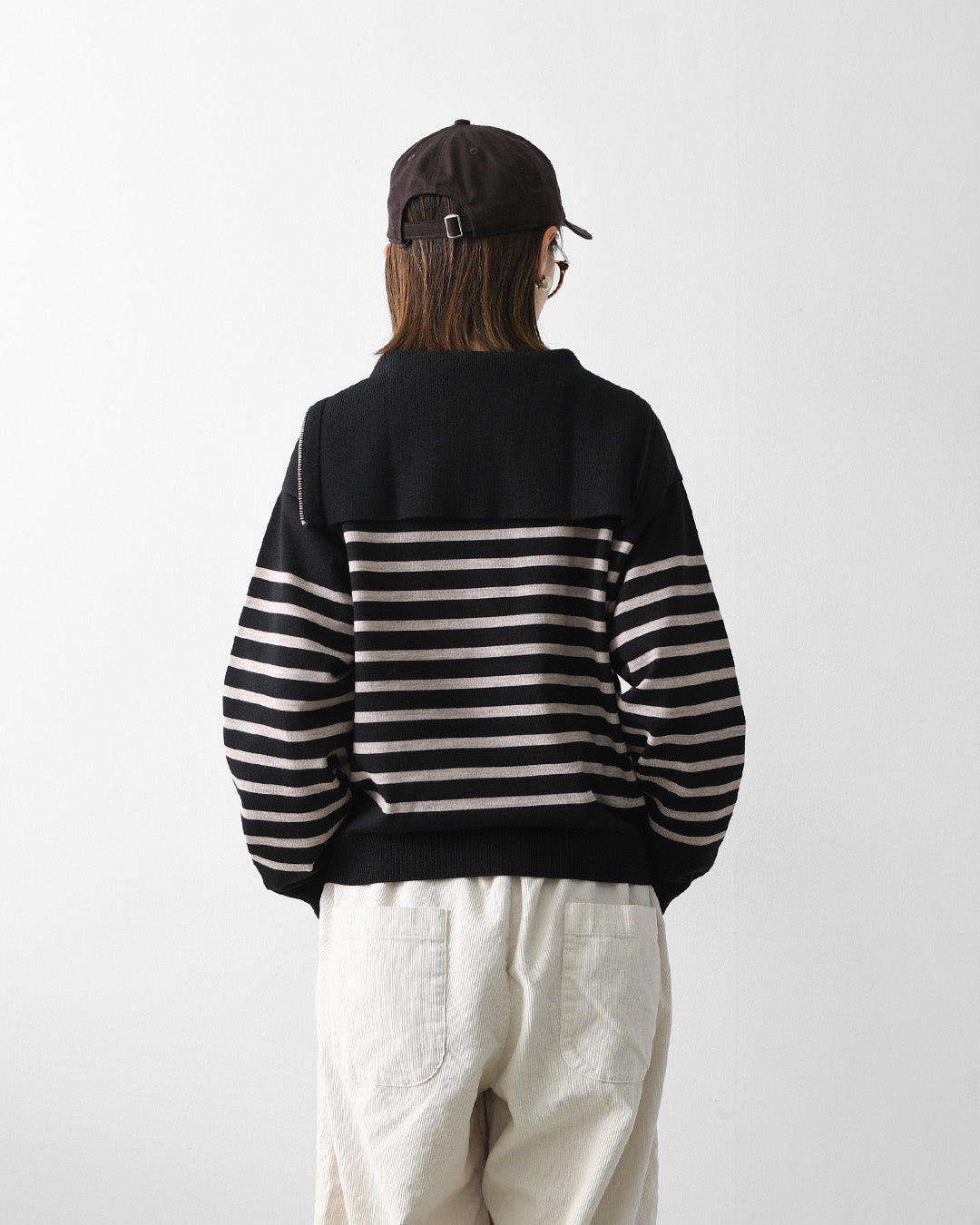 ORCIVAL [オーチバル・オーシバル] PLATING STRIPE SAILOR COLLAR PULLOVER [OR-D0146CRA] プレーティング ストライプセーラ―カラープルオーバー・セーラーニット・長袖プルオーバー・LADY'S [2026AW]