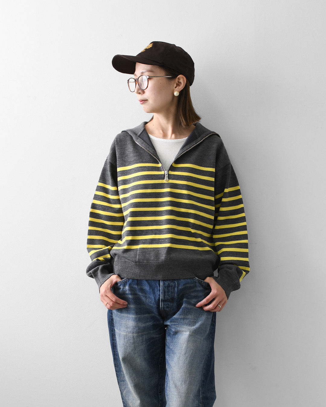 ORCIVAL [オーチバル・オーシバル] PLATING STRIPE SAILOR COLLAR PULLOVER [OR-D0146CRA] プレーティング ストライプセーラ―カラープルオーバー・セーラーニット・長袖プルオーバー・LADY'S [2026AW]