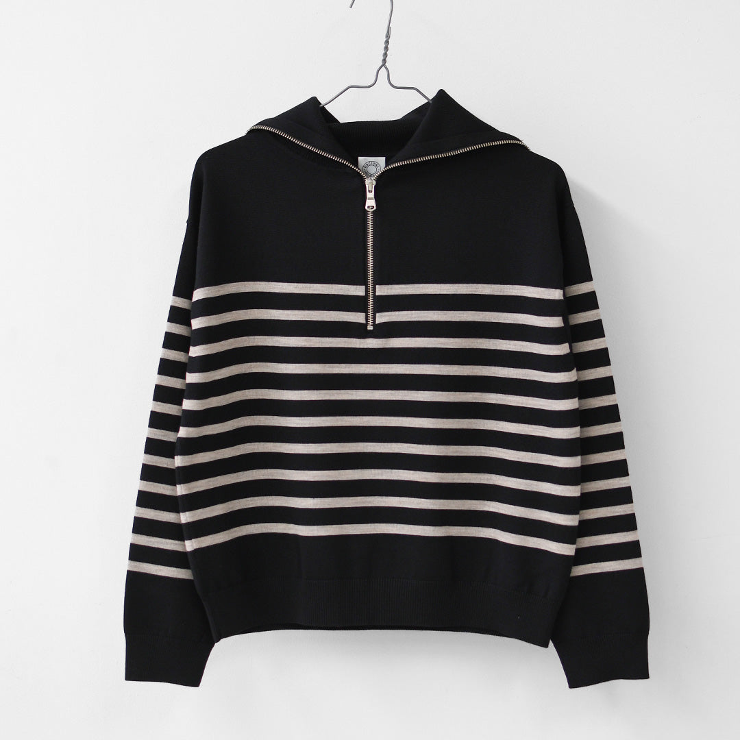 ORCIVAL [オーチバル・オーシバル] PLATING STRIPE SAILOR COLLAR PULLOVER [OR-D0146CRA] プレーティング ストライプセーラ―カラープルオーバー・セーラーニット・長袖プルオーバー・LADY'S [2026AW]