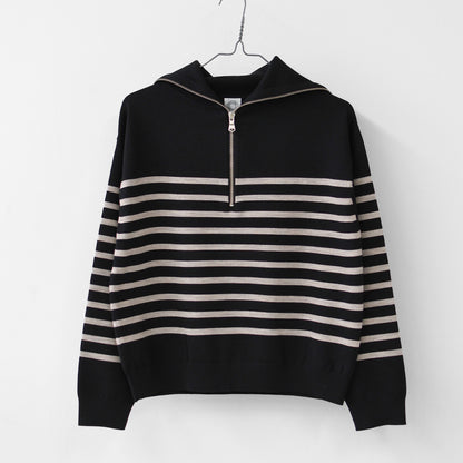 ORCIVAL [オーチバル・オーシバル] PLATING STRIPE SAILOR COLLAR PULLOVER [OR-D0146CRA] プレーティング ストライプセーラ―カラープルオーバー・セーラーニット・長袖プルオーバー・LADY'S [2026AW]