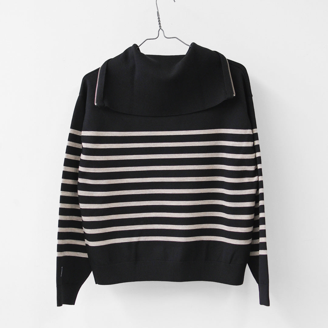ORCIVAL [オーチバル・オーシバル] PLATING STRIPE SAILOR COLLAR PULLOVER [OR-D0146CRA] プレーティング ストライプセーラ―カラープルオーバー・セーラーニット・長袖プルオーバー・LADY'S [2026AW]