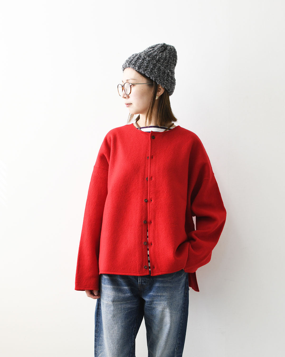 ORCIVAL [オーチバル・オーシバル] W Wool Jersey Cardigan [OR-D0150KKW] ウールジャージー カーディガン・ニットカーディガン・LADY'S [2026AW]