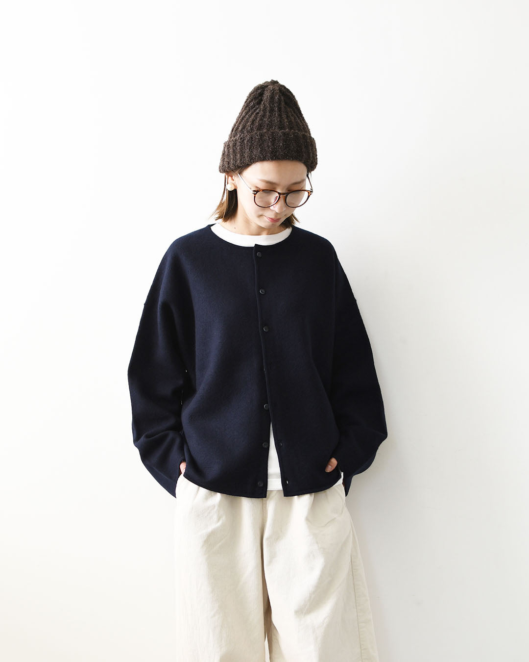 ORCIVAL [オーチバル・オーシバル] W Wool Jersey Cardigan [OR-D0150KKW] ウールジャージー カーディガン・ニットカーディガン・LADY'S [2026AW]