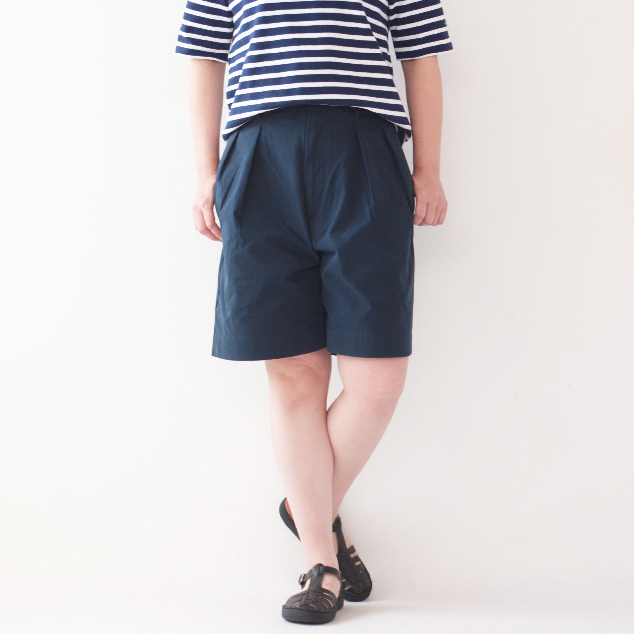 ORCIVAL [オーチバル・オーシバル] W TUCK SHORT TROUSERS [OR-E0200CNB] タックショートトラウザーズ [2024SS]