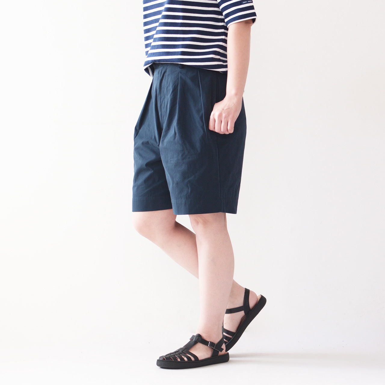 ORCIVAL [オーチバル・オーシバル] W TUCK SHORT TROUSERS [OR-E0200CNB] タックショートトラウザーズ [2024SS]