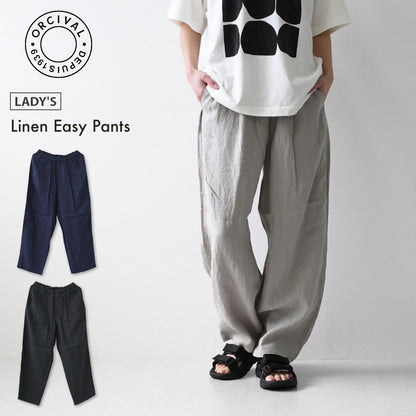 ORCIVAL [オーチバル・オーシバル] W Linen Easy Pants [OR-E0300YLM] リネンイージーパンツ・イージーパンツ・リネンバレルパンツ・バレルパンツ・ゆったりシルエット・LADY'S [2026SS]