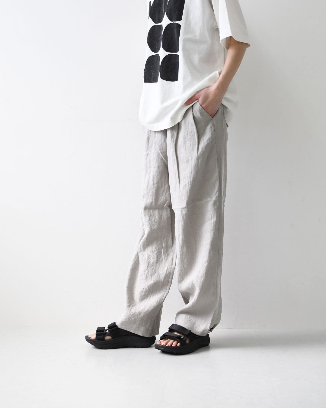 ORCIVAL [オーチバル・オーシバル] W Linen Easy Pants [OR-E0300YLM] リネンイージーパンツ・イージーパンツ・リネンバレルパンツ・バレルパンツ・ゆったりシルエット・LADY'S [2026SS]