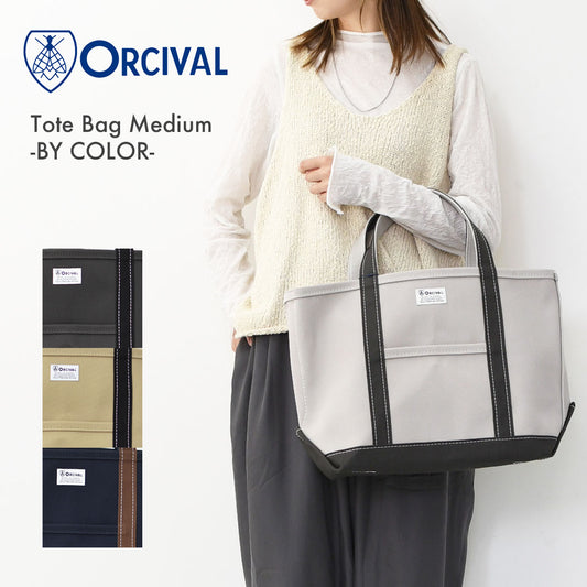 ORCIVAL [オーチバル・オーシバル] Tote Bag Medium -BY COLOR- [OR-H0284KWC-B] トートバッグ ミディアム-バイカラー-・Mサイズ・大きめトート・ラージトート A4サイズもOK・エコバッグ・ショッピングバッグ・MEN'S / LADY'S [2025AW]