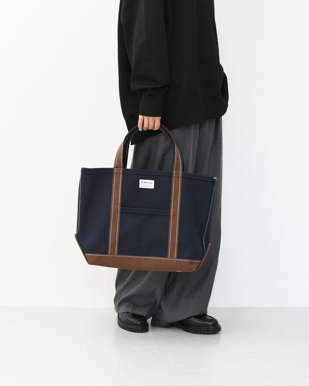 ORCIVAL [オーチバル・オーシバル] Tote Bag Medium -BY COLOR- [OR-H0284KWC-B] トートバッグ ミディアム-バイカラー-・Mサイズ・大きめトート・ラージトート A4サイズもOK・エコバッグ・ショッピングバッグ・MEN'S / LADY'S [2025AW]
