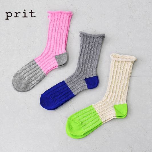 prit [プリット] バイカラーポコソックス [P01462] ソックス・バイカラー・靴下・サンダルソックス・LADY'S [2026SS]
