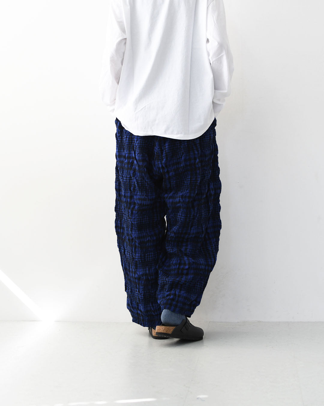 prit [プリット] ウールコットンチェック ワンタックバギーパンツ [P70611] ゆったりシルエット・ワイドシルエット・着心地・柔らか・セットアップ・LADY'S [2025AW]