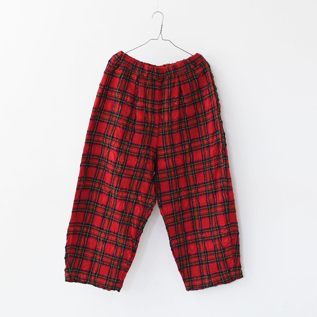 prit [プリット] ウールコットンチェック ワンタックバギーパンツ [P70611] ゆったりシルエット・ワイドシルエット・着心地・柔らか・セットアップ・LADY'S [2025AW]