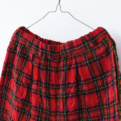 prit [プリット] ウールコットンチェック ワンタックバギーパンツ [P70611] ゆったりシルエット・ワイドシルエット・着心地・柔らか・セットアップ・LADY'S [2025AW]