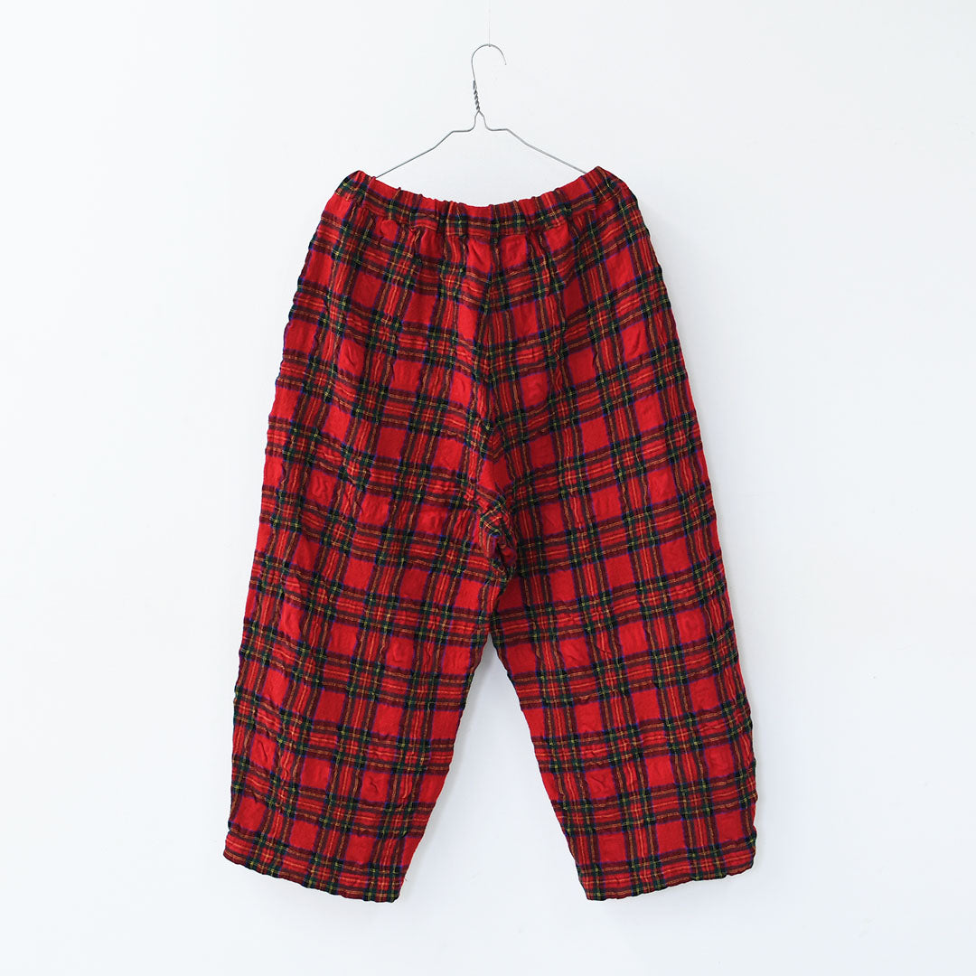 prit [プリット] ウールコットンチェック ワンタックバギーパンツ [P70611] ゆったりシルエット・ワイドシルエット・着心地・柔らか・セットアップ・LADY'S [2025AW]