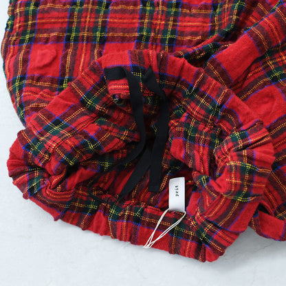 prit [プリット] ウールコットンチェック ワンタックバギーパンツ [P70611] ゆったりシルエット・ワイドシルエット・着心地・柔らか・セットアップ・LADY'S [2025AW]