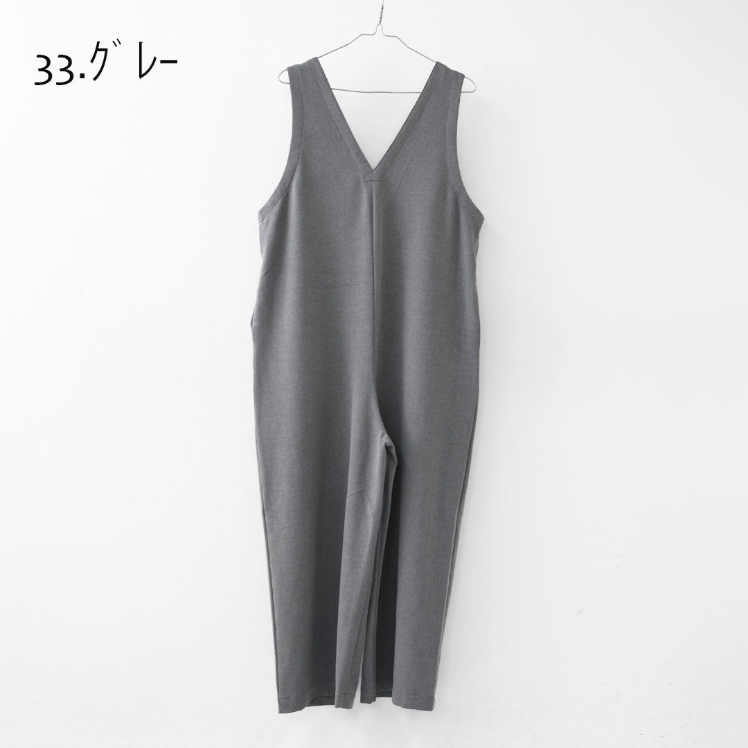 prit [プリット] 30/2ツイルストレッチ裏起毛　Vネックオールインワン [P70620] サロペット・Vネック・ゆったりシルエット・LADY'S [2025AW]