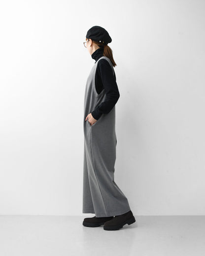 prit [プリット] 30/2ツイルストレッチ裏起毛　Vネックオールインワン [P70620] サロペット・Vネック・ゆったりシルエット・LADY'S [2025AW]