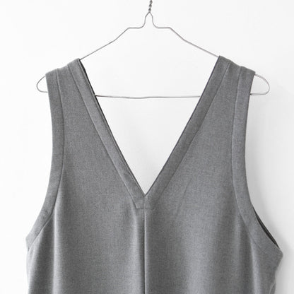 prit [プリット] 30/2ツイルストレッチ裏起毛　Vネックオールインワン [P70620] サロペット・Vネック・ゆったりシルエット・LADY'S [2025AW]